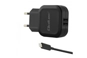Telefon - Adapter i Ładowarka - Qoltec Zasilacz 50188 - 17 W - 2 x USB-A - kabel USB-C - 50188