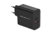Telefon - Adapter i Ładowarka - Qoltec 51716 zasilacz - 63 W - USB-C PD i USB QC 3.0 - Black - 51716