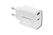Telefon - Adapter i Ładowarka - Qoltec Zasilacz 51714 - 18 W USB-C PD i USB QC 3.0 - Biały - 51714