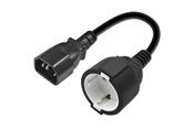 Kabel zasilający (zewnętrzny) - Qoltec 53906 Zasilacz - IEC 60320 C14 do Schuko Type F - 15 cm - 53906