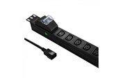 Kabel zasilający (zewnętrzny) - Qoltec Listwa zasilająca przeciwprzepięciowa 53999 - 8 x IEC C13 - 3500 W - 1U 19-inch - 53999