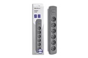 Kabel zasilający (zewnętrzny) - Qoltec 50277 Listwa zasilająca - 6 gniazd Type F - 1.8 m - 3680 W - Szary - 50277