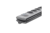 Kabel zasilający (zewnętrzny) - Qoltec Listwa przeciwprzepięciowa 50270 - 5 gniazd AC - 230 V - 10 A - kabel 1.8 m - Szary - 50270