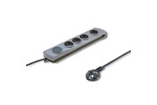 Kabel zasilający (zewnętrzny) - Qoltec 50164 Listwa przeciwprzepięciowa - 4 gniazda AC - 230 V - 2.5 m - Szary - 50164