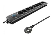 Kabel zasilający (zewnętrzny) - Qoltec 50113 Listwa przeciwprzepięciowa - 8 gniazd Type E - 230 V - 1.8 m - 50113