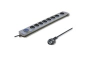 Kabel zasilający (zewnętrzny) - Qoltec Quick switch 50167 listwa przeciwprzepięciowa - 8x Type F - 230 V - 1.8 m - Szary - 50167