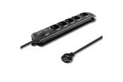 Kabel zasilający (zewnętrzny) - Qoltec Listwa przeciwprzepięciowa 50271 - 5 gniazd AC - 230 V - 3 m - Czarny - 50271