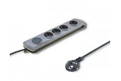 Kabel zasilający (zewnętrzny) - Qoltec Quick switch 50163 listwa przeciwprzepięciowa - 4 gniazda - przewód 1.5 m - Szary - 50163