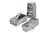 Adapter Sieciowy (karta sieciowa, serwer druku, itp.) - Qoltec Złącze sieciowe RJ45 - Cat5e FTP - Male - Srebrny - 100 szt. - 54554