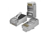 Adapter Sieciowy (karta sieciowa, serwer druku, itp.) - Qoltec Złącze RJ45 FTP Cat6 Pass Through - męskie - srebrne - opakowanie 100 szt. - 54548