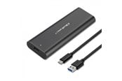 Akcesoria komputerowe - Qoltec Obudowa SSD 50311 - M.2 SATA - USB-C - Czarna - 50311