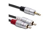 Kabel audio - Qoltec Kabel audio - 2 x RCA męski do 3.5 mm męski - 3 m - czarny - 52341