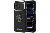 Telefon - Pokrowiec i etui - GUESS Grained & Big Resin Logo Case for iPhone 18 Pro / 17 Pro - Black - 3666339654900