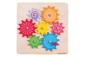 Zabawki dla niemowlat - Bigjigs Wooden Gears Puzzle - 7 pcs. - BJ946