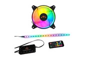 Wentylator obudowy - DUTZO Zestaw RGB 1 - 1x wentylator + 1x pasek LED + pilot & kontroler - 120mm - Czarny ze światłem RGB - 24 dBA - DRGB-BUNDLE1
