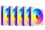 Wentylator obudowy - DUTZO INF 120 PWM ARGB (5-pack) - Wentylator obudowy - 120mm - Biały z oświetleniem RGB - 28 dBA - 8501027