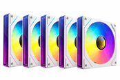 Wentylator obudowy - DUTZO INF 120 PWM ARGB Reverse (5-pack) - Wentylator obudowy - 120mm - Biały z oświetleniem RGB - 28 dBA - 8501027