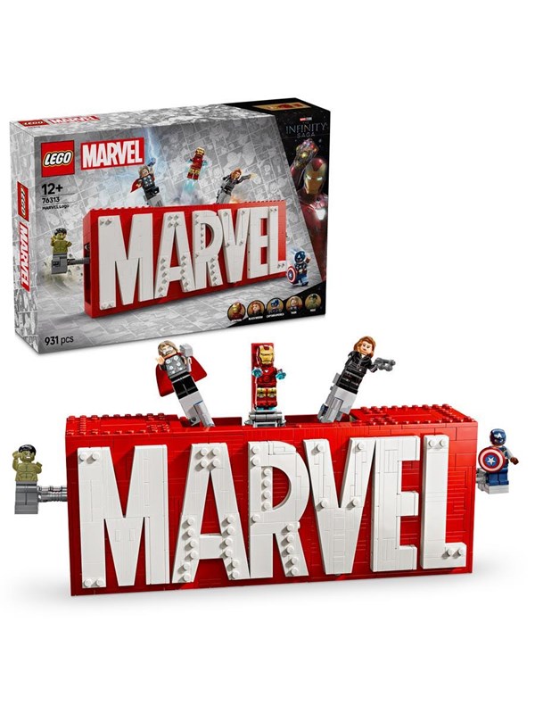 LEGO Super Heroes 76313 Logo MARVEL z minifigurkami