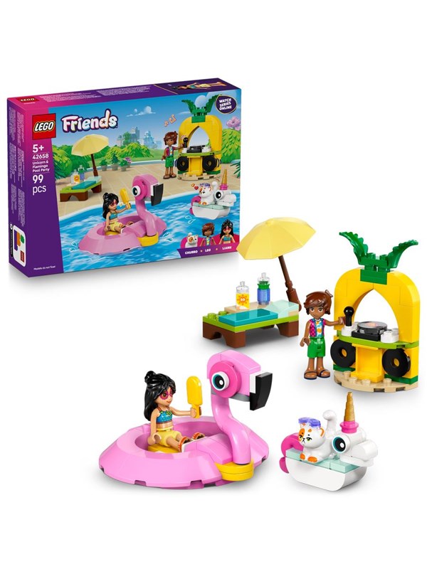 LEGO Friends 42658 Impreza na basenie z jednorożcem i flamingiem