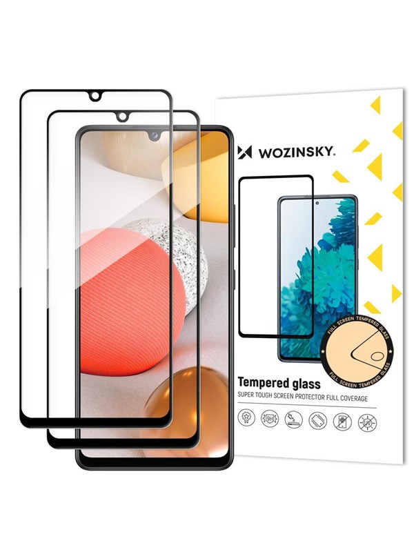 Zdjęcia - Szkło / folia ochronna Wozinsky Set 2x Super Durable Full Glue Tempered Glass Full Screen Protector with Frame Case Friendly Samsung Galaxy A42 5G 