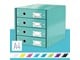 Archiwizacja i przechowywanie - Leitz Pojemnik z szufladami Click & Store WOW (4 szuflady) Turkusowy - 60490051