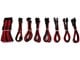 Kabel zasilający (wewnętrzny) - DUTZO Sleeved strumień kabel przedłużający Pro kit - Czarno / Zerwony - DSC-PCEP30CMBR