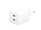 Telefon - Adapter i Ladowarka - empower by PanzerGlass Turbo 45W Charger incl. 2 x USB-C | EU Plug | Silver White - EM58685