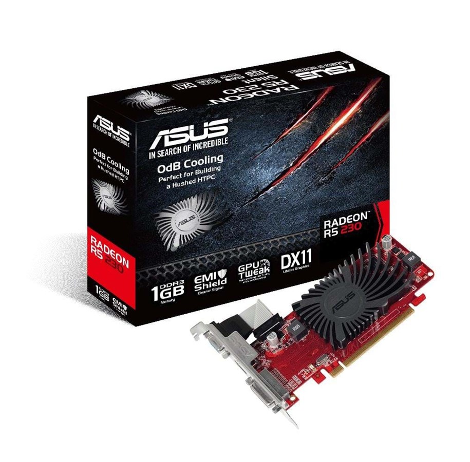 Karta graficzna - ASUS Radeon R5 230 Silent Low Profile - 1GB GDDR3 RAM - Karta graficzna - 90YV06B0-M0NA00