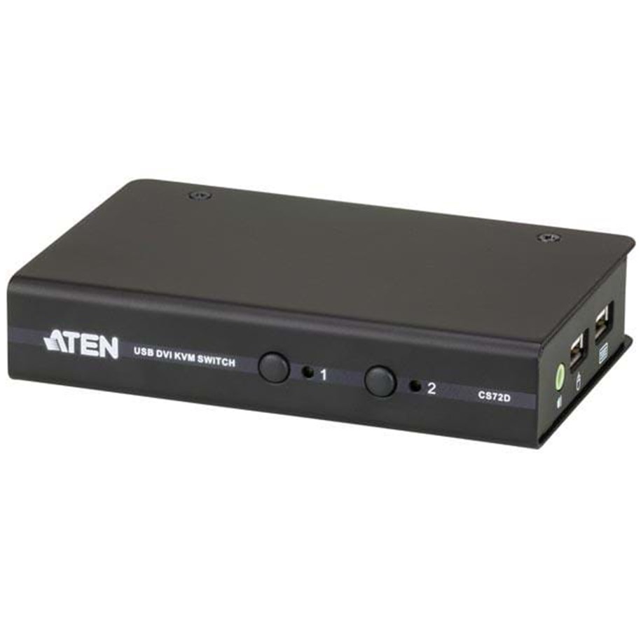 Przelacznik KVM - ATEN 2 port USB DVI KVM   (KVM Cables Included) - CS72D-AT