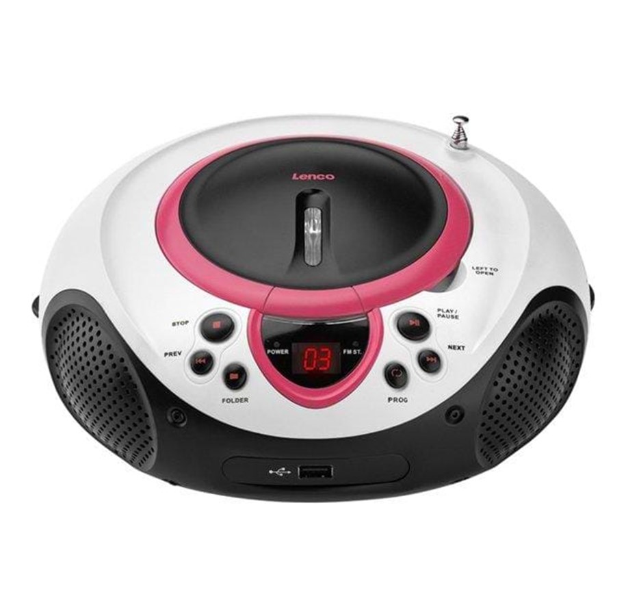 Odtwarzacz CD - Lenco SCD-38 USB - Portable FM Radio CD and USB player - Rosa - SCD38USBRO