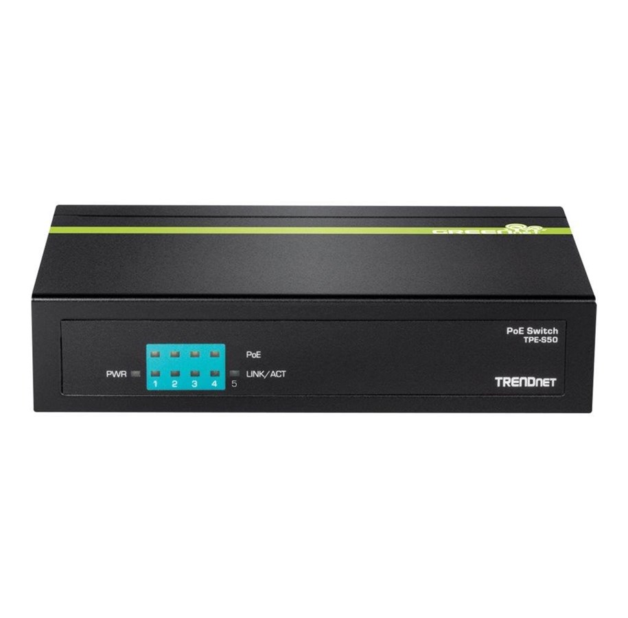 Switch - TRENDnet TPE-S50 5-Port 10/100 Mbps PoE Switch - TPE-S50