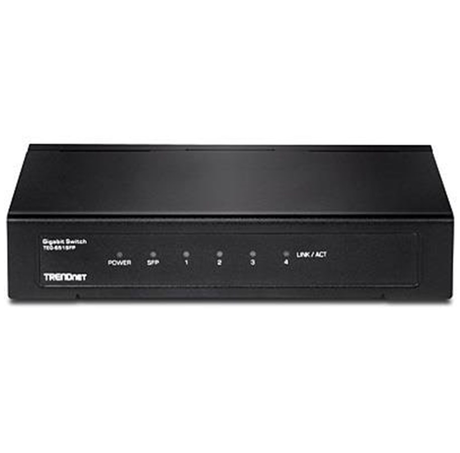Switch - TRENDnet TEG-S51SFP 4-Port Gigabit Switch with SFP Slot - TEG-S51SFP