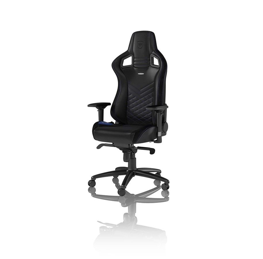 Fotel gamingowy - noblechairs EPIC Series - Black / Blue Krzesło gamingowe - Czarno-niebieski - Skóra PU - Do 120 kg - NBL-PU-BLU-002