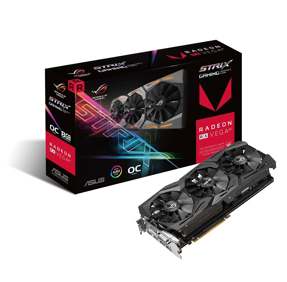 Karta graficzna - ASUS Radeon RX VEGA 64 OC - 8GB HBM2 - Karta graficzna - 90YV0B00-M0NM00