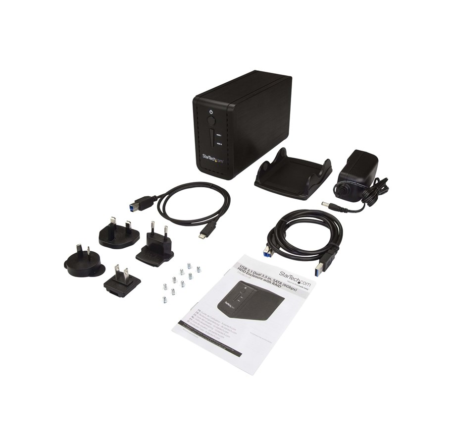 Dysk sieciowy - StarTech.com 2-Bay 3.5" HDD Enclosure - RAID - USB 3.1 - SATA - USB-C/USB-A - harddisk-array - S352BU313R