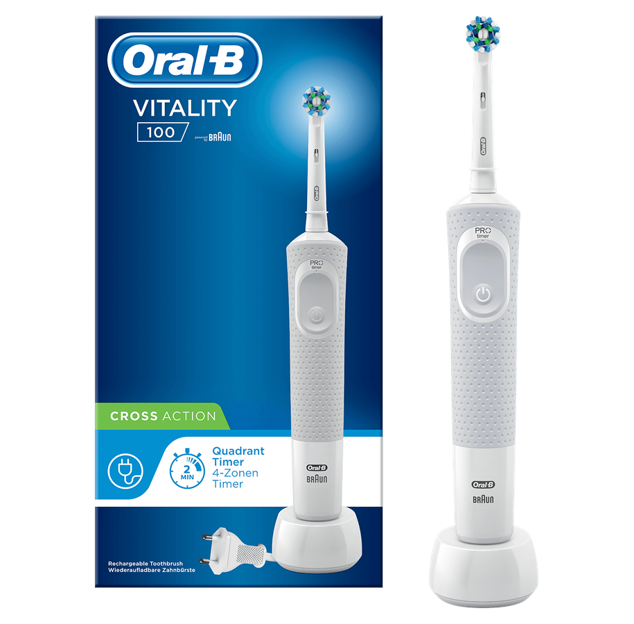Szczoteczka elektryczna do zebów - Oral-B Elektryczna szczoteczka do zębów Vitality 100 Hangable Box White - 4210201199472