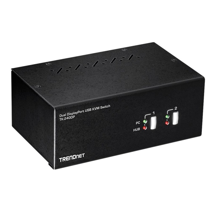 Przelacznik KVM - TRENDnet TK-240DP - KVM / audio / USB switch - 2 ports - TK-240DP