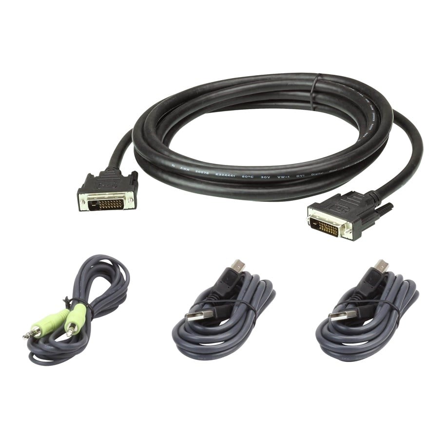 Kabel KVM - ATEN CABLE KIT DVI-Dd/USB/SP L:3M - 2L-7D03UDX4
