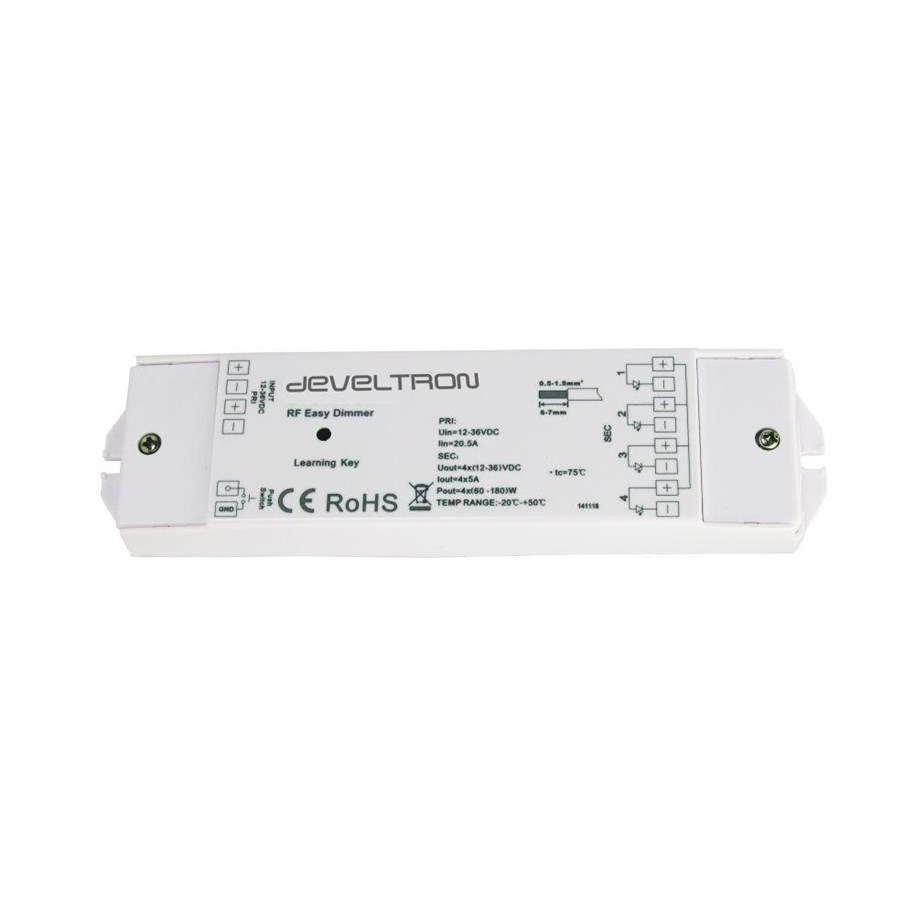 Sciemniacze & Sterowanie - DEVELTRON Led dimmer to rf remote controller 12-24vdc - 4 channel - VN22742
