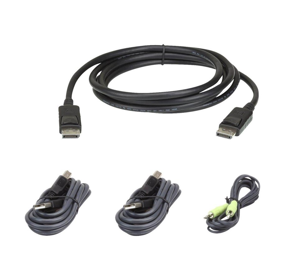 Kabel KVM - ATEN CABLE KIT DisplayPort 1.2 /USB/SP L:1.8M - 2L-7D02UDPX4