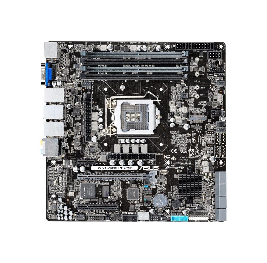 Plyta glówna - ASUS WS C246M PRO/SE Płyta główna - Intel C246 - Intel LGA1151 socket - DDR4 RAM - Micro-ATX - 90SW00F0-M0EAY0