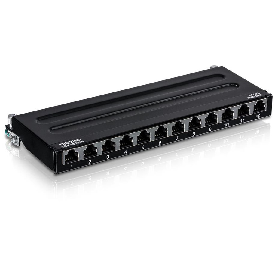 Akcesoria sieciowe - TRENDnet TC-P12C6AS 12-Port Cat6A Shielded Wall Mount Patch Panel - TC-P12C6AS