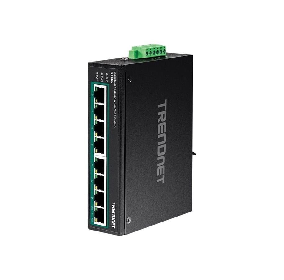 Switch - TRENDnet TI-PE80 - Industrial - switch - 8 ports - TI-PE80
