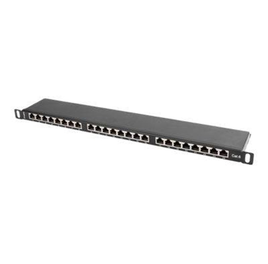Akcesoria sieciowe - Lanberg PPS6-0024-B - patch panel - 0.5U - 19" - PPS6-0024-B