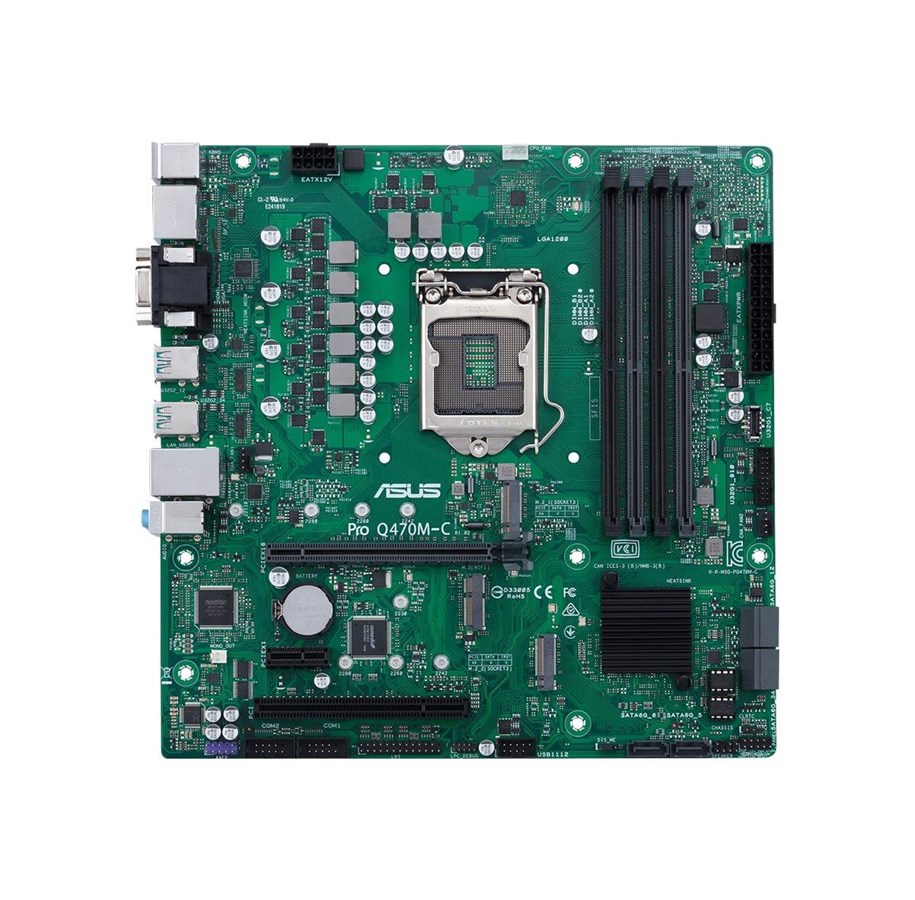 Płyta główna - ASUS PRO Q470M-C Płyta główna - Intel Q470 - Intel LGA1200 socket - DDR4 RAM - Micro-ATX - 90MB1380-M0EAYC