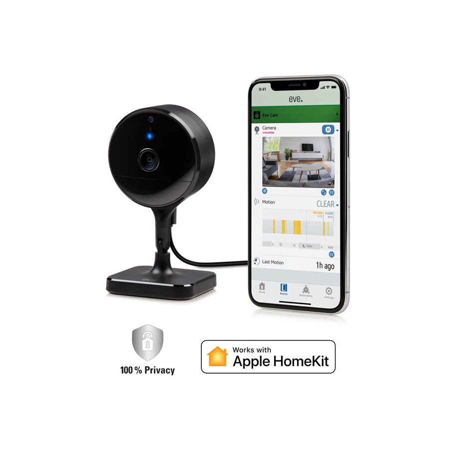 Inteligentny dom - Eve Cam - Indoor Security Camera with HomeKit Secure Video - 10EBK8701