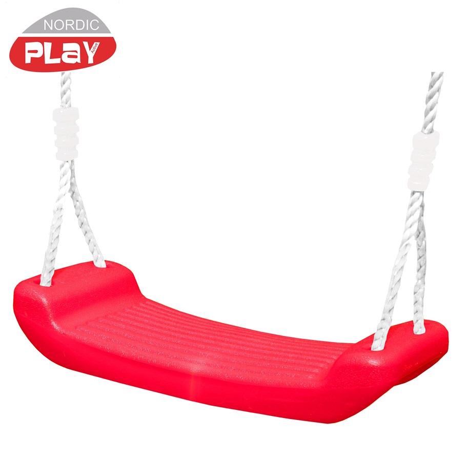 Zabawki na zewnatrz - Nordic Play Swing seat w/ rope red - 805-448
