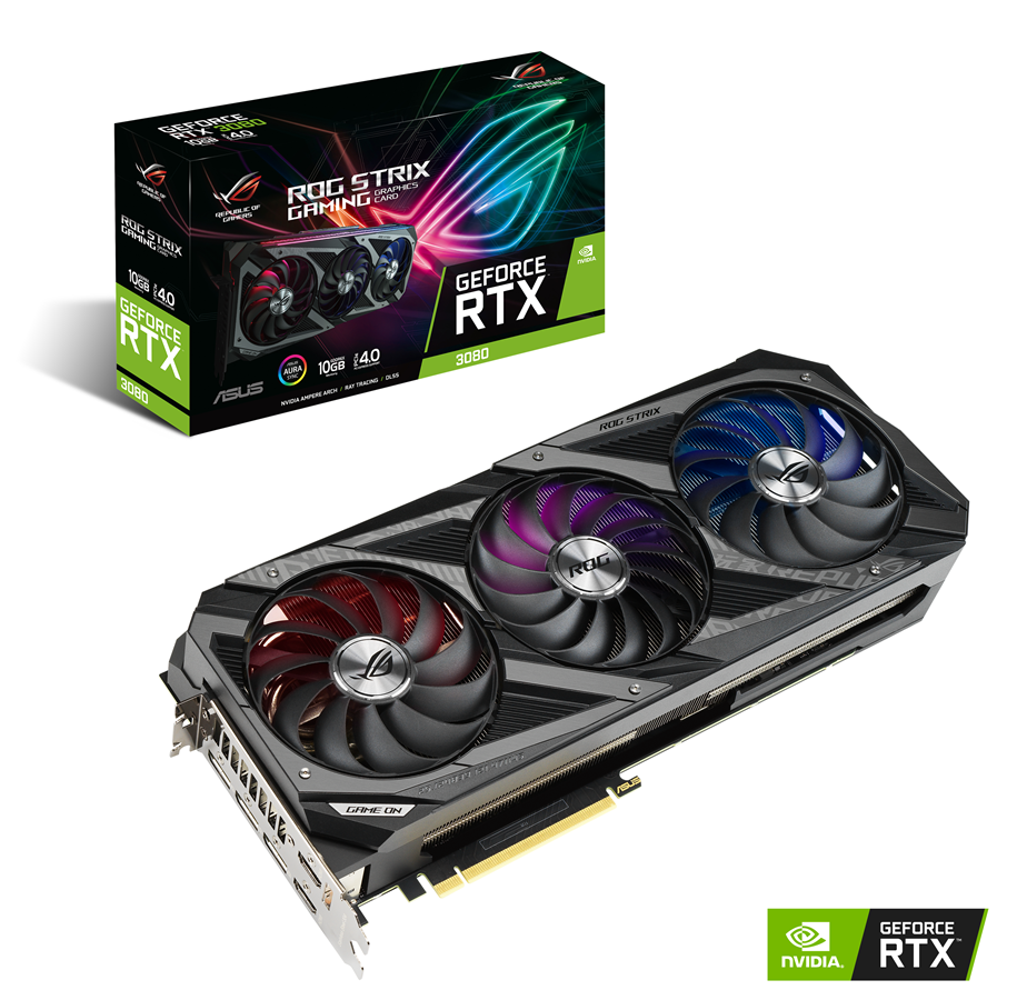 Karta graficzna - ASUS GeForce RTX 3080 ROG STRIX - 10GB GDDR6X RAM - Karta graficzna - 90YV0FA0-M0NM00