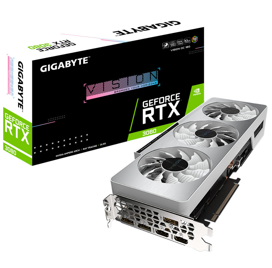 Karta graficzna - GIGABYTE GeForce RTX 3080 OC - 10GB GDDR6X RAM - Karta graficzna - GV-N3080VISION OC-10GD