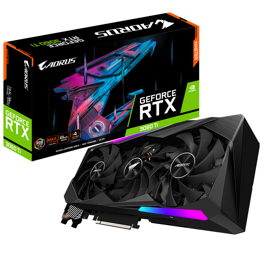 Karta graficzna - GIGABYTE GeForce RTX 3060 Ti AORUS Master - 8GB GDDR6 RAM - Karta graficzna - GV-N306TAORUS M-8GD